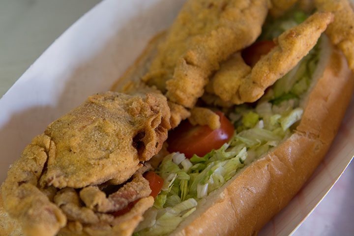 Fried fish PO-BOY with our special spices.