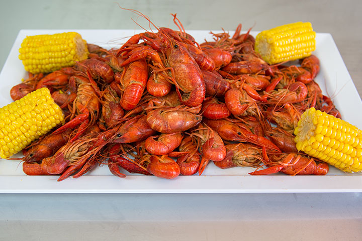 Crawfish boiled with our own pices blend, to eat at our restaurant or to be ordered TO GO!