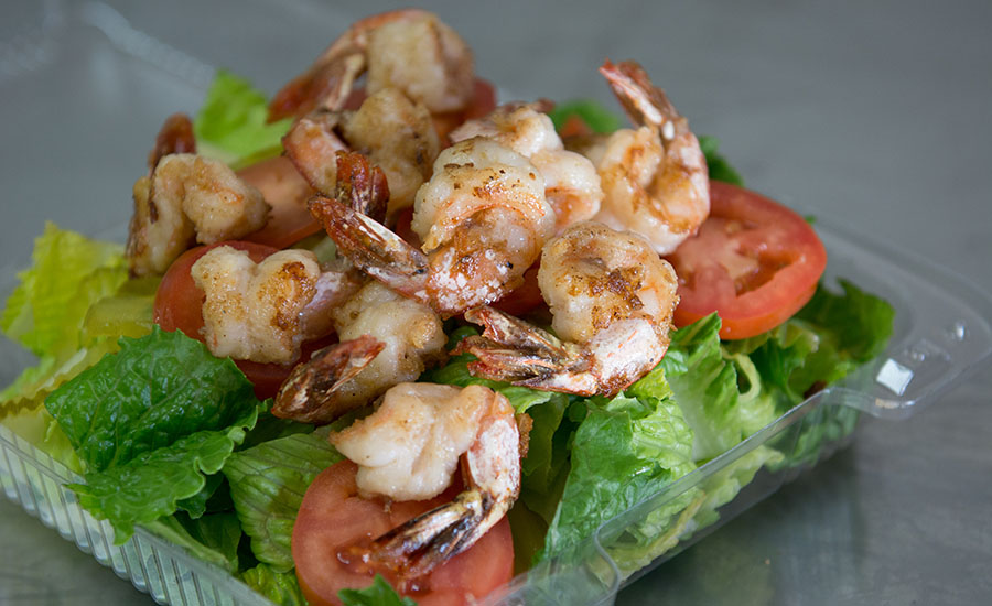 Our grilled shrimps are prepared with our special blend of cajun and creole seasonings can also be ordered to-go.